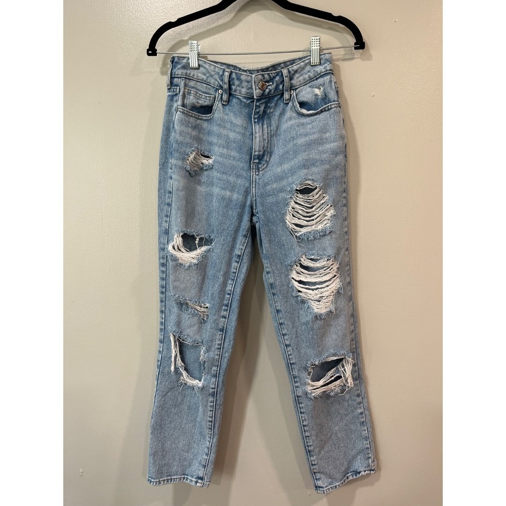 Pacsun Distressed High-Waisted Straight-Leg Jeans Size 25